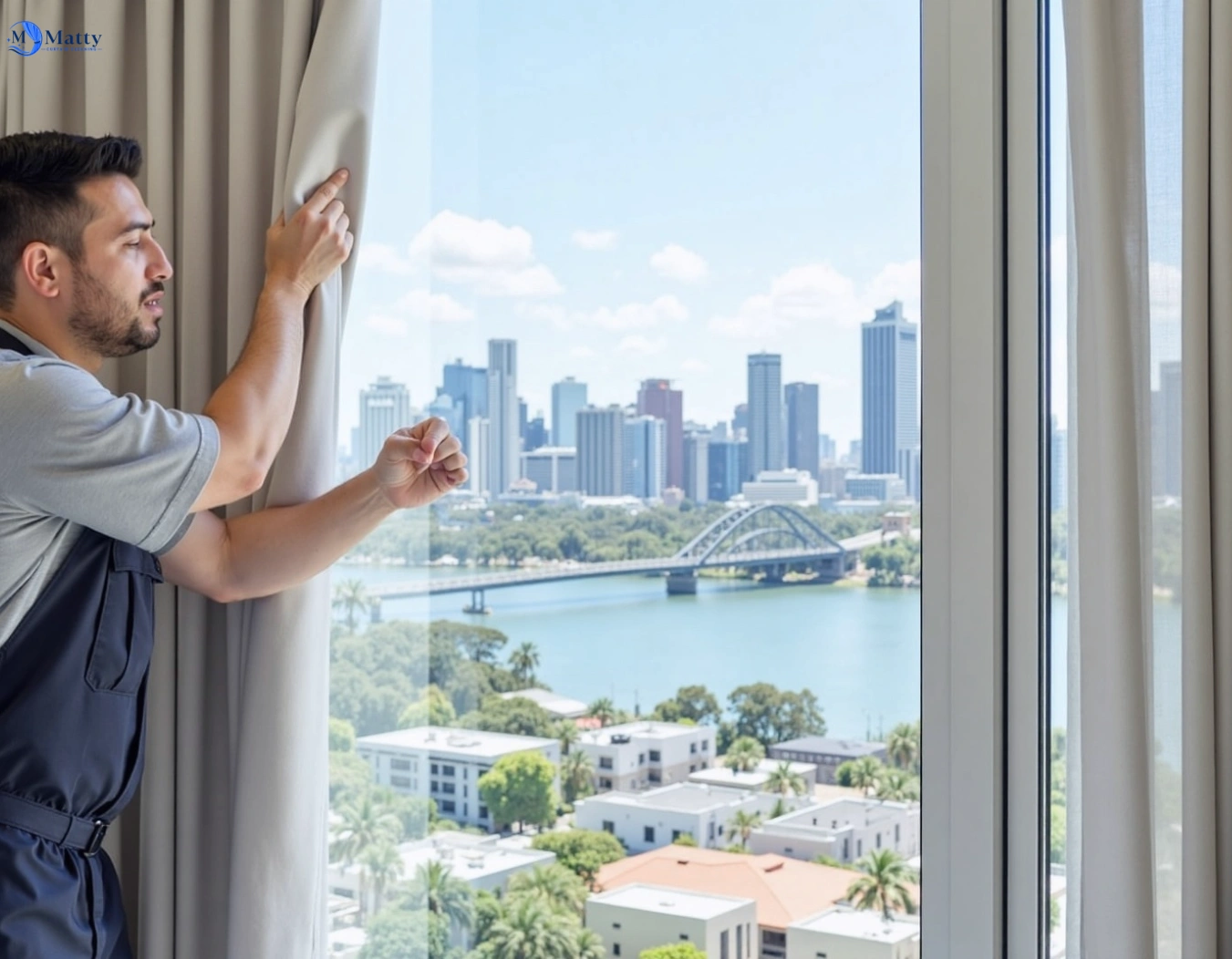 Professional curtain steam cleaning service kurwongbah QLD by Matty Curtain Cleaning